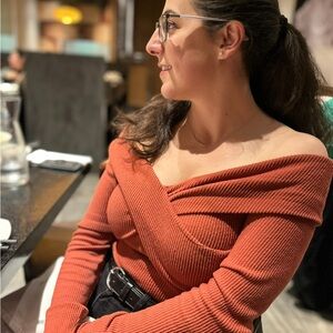 Rust Ribbed Women's Top